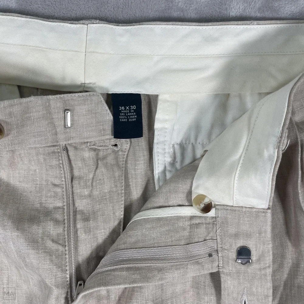 Jos. A. Bank Men's Pants Trousers 100% Linen Neutral Business Casual 36x30 Beige